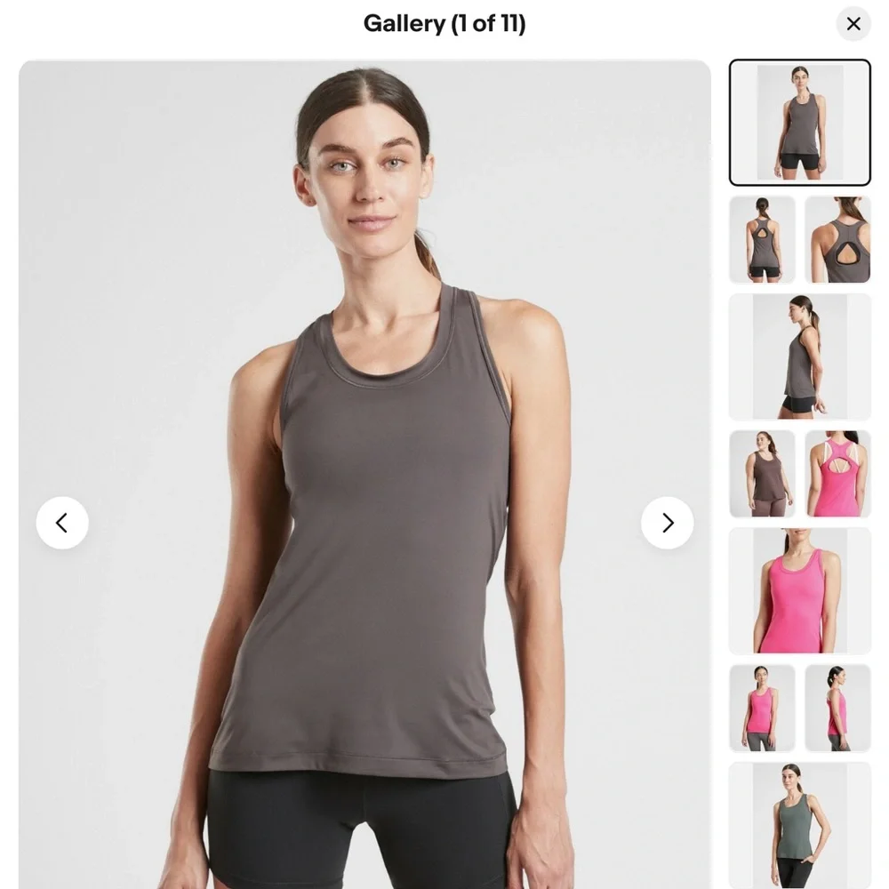 ATHLETA NITRO RACER‎ BACK TANK TOP IN BROWN